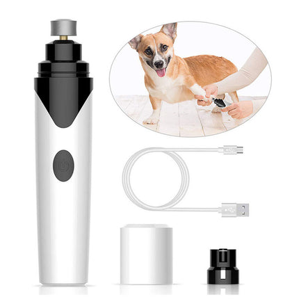 USB Rechargeable Pet Nail Grinder for Dogs & Cats, Low-Noise Electric Nail Clippers with Detachable Grinding Wheel