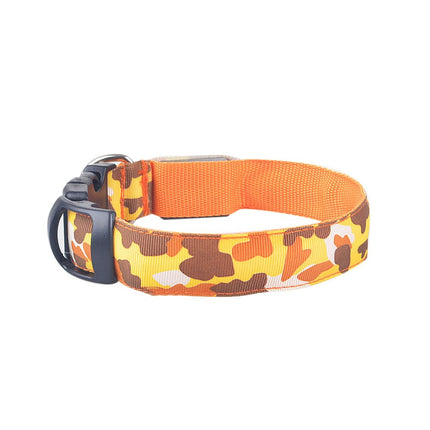 Camouflage LED Luminous Dog Collar – Night Safety Flashing Pet Collar with Adjustable Light Modes