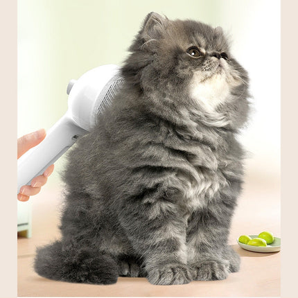 Pet Self-Cleaning Grooming Brush with Mist Spray, Dog & Cat Hair Remover Comb, Dematting Slicker Brush with Built-in Humidifier for Pet Grooming