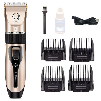 Professional Dog & Cat Hair Clipper – Rechargeable Pet Shaver with Titanium Ceramic Blade