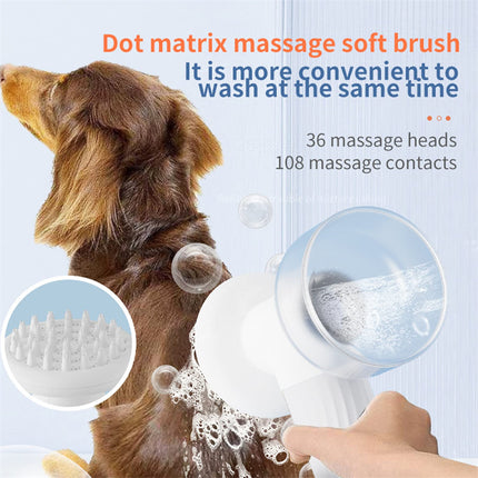 Automatic Foaming Pet Bath Brush with Shampoo Dispenser – Electric Silicone Dog & Cat Grooming Massage Scrubber