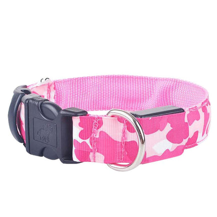 Camouflage LED Luminous Dog Collar – Night Safety Flashing Pet Collar with Adjustable Light Modes
