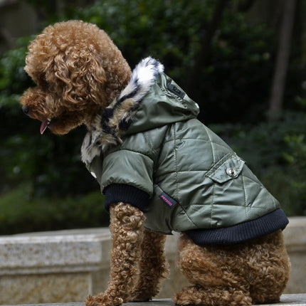 Cross-Border Pet Clothes Dog Coat with Fur Collar | Autumn Winter Warm Pet Dog Clothing