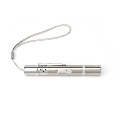 USB Rechargeable Laser Pointer Cat Toy with 5 Light Modes – Stainless Steel Interactive Pet Training Toy