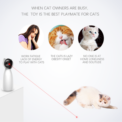 Smart Automatic Cat Laser Toy with Adjustable Circling Modes – LED Interactive Exercise Trainer