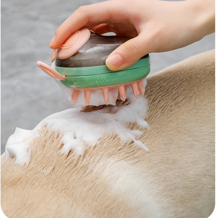 2-in-1 Silicone Pet Bath Brush with Shampoo Dispenser – Dog & Cat Cleaning Massage Grooming Brush