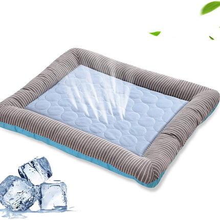 Pet Cooling Pad Bed for Dogs & Cats – Ice Silk Breathable Summer Cooling Mat with Non-Slip Base