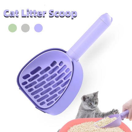Cat Litter Scoop with Hidden Garbage Bag Storage & Base – Durable ABS Litter Shovel with Wall Mount