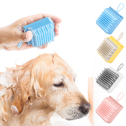 Multifunctional Pet Bath Massage Brush – Soft TPR Grooming & Washing Comb for Dogs and Cats