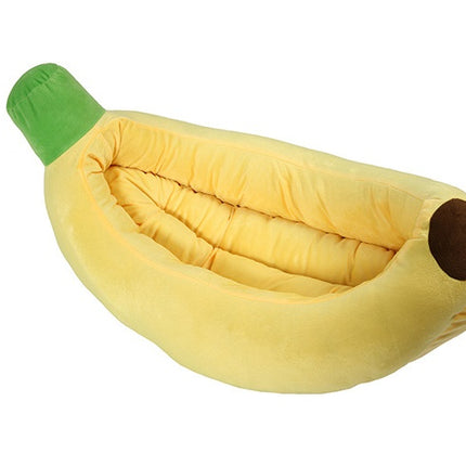 Washable Banana-Shaped Pet Kennel Bed – Soft Plush Banana Nest for Dogs & Cats