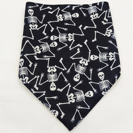 Halloween Pet Bandana Triangle Scarf for Dogs & Cats, Polyester Saliva Towel with Festive Prints