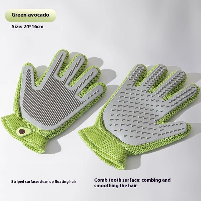 Double-Sided Silicone Cat Petting & Bath Grooming Gloves – Hair Removal Massage Glove (Left & Right Hand)