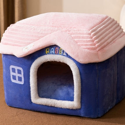 Foldable Dog House Pet Bed – Winter Villa Kennel with Removable Nest, Warm Enclosed Cave for Dogs & Cats
