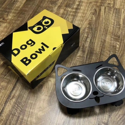 Anti-Spill Elevated Cat & Dog Feeding Bowl | Stainless Steel Tilted Food & Water Bowl