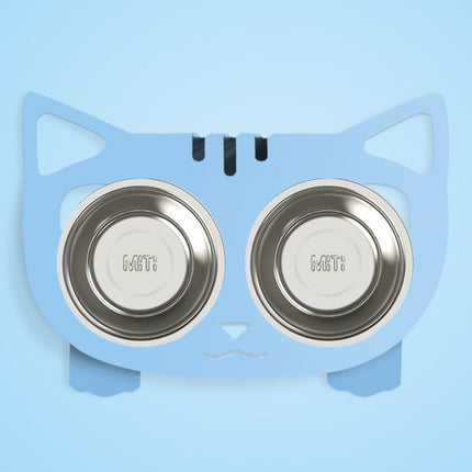 Anti-Spill Elevated Cat & Dog Feeding Bowl | Stainless Steel Tilted Food & Water Bowl