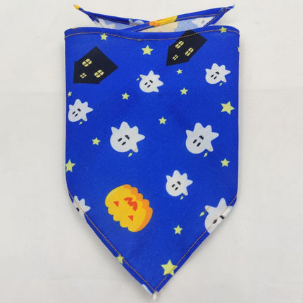 Halloween Pet Bandana Triangle Scarf for Dogs & Cats, Polyester Saliva Towel with Festive Prints