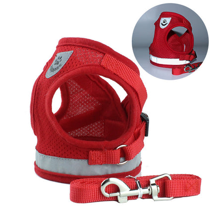 Breathable Mesh Pet Harness with Leash for Dogs & Cats | Adjustable Walking & Car Safety Vest