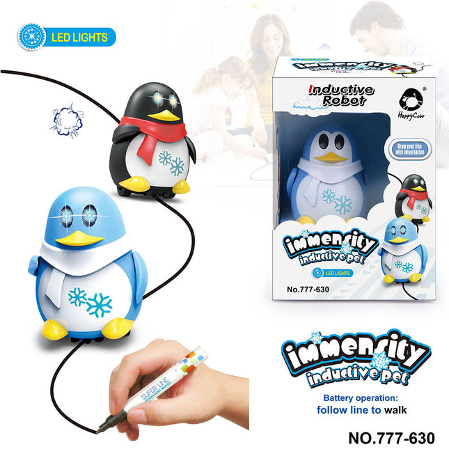 Drawn Line Magic Pet Toy Robot – Inductive Animal That Follows Black Tracks with Marker & Batteries