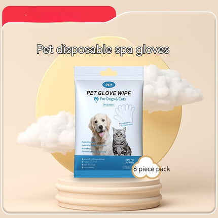 Pet Grooming Glove Wipes for Dogs & Cats – Disposable Dry Cleaning Gloves for Easy Pet Hygiene