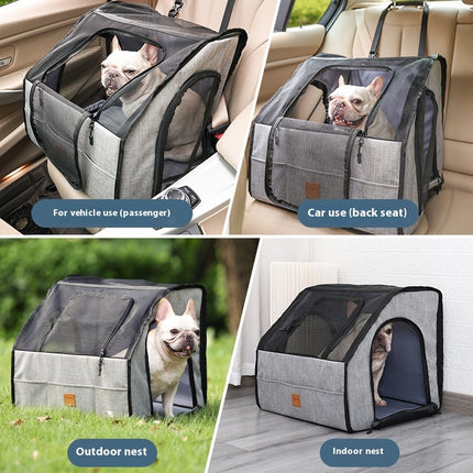 Portable Foldable Car Waterproof Pet Cage – Hard-Wearing Thickened Dog Mat Seat Carrier for Travel