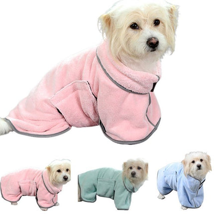 Quick-Drying Pet Absorbent Towel Bathrobe – Microfiber Dog & Cat Drying Coat