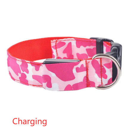 Camouflage LED Luminous Dog Collar – Night Safety Flashing Pet Collar with Adjustable Light Modes