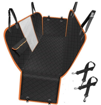 Dog Car Seat Cover Mesh Pet Carrier Hammock Safety Protector Rear Back Seat Mat with Zipper and Pocket for Travel