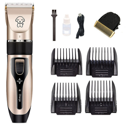 Professional Dog & Cat Hair Clipper – Rechargeable Pet Shaver with Titanium Ceramic Blade