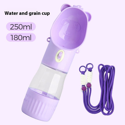 2-in-1 Portable Dog Water Bottle with Food Container – Leak-Proof Travel Drinking Cup for Dogs & Cats