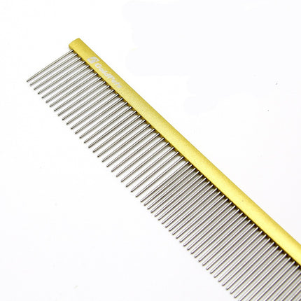 Goldpets Professional Stainless Steel Pet Grooming Comb | Fine-Tooth Shedding & Deshedding Comb for Dogs & Cats