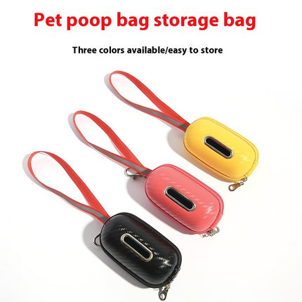 Outdoor Dog Walking Poop Bag Storage Dispenser with Clip & Wrist Strap