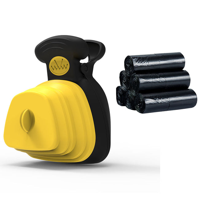 Foldable Dog Poop Scooper with Built-In Bag Dispenser, Portable Silicone Pet Waste Picker for Outdoor Walks