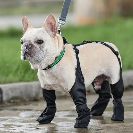 Waterproof Adjustable Dog Shoes Non-Slip Paw Protector Boots for Outdoor Walking