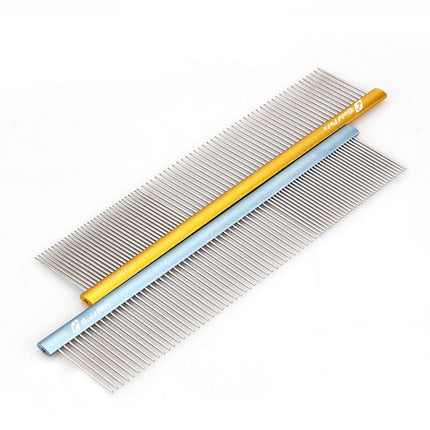 Goldpets Professional Stainless Steel Pet Grooming Comb | Fine-Tooth Shedding & Deshedding Comb for Dogs & Cats