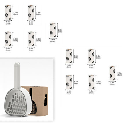Cat Litter Scoop with Hidden Garbage Bag Storage & Base – Durable ABS Litter Shovel with Wall Mount