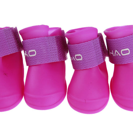 Waterproof Candy Pet Dog Shoes – Non-Slip Cartoon Rain Boots for Small and Large Dogs