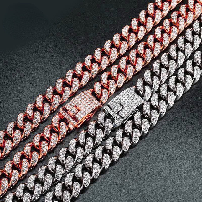 Hip Hop Diamond Chain Pet Collar – Bling Alloy Necklace for Dogs & Cats (Unisex, All Seasons)