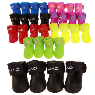 Waterproof Candy Pet Dog Shoes – Non-Slip Cartoon Rain Boots for Small and Large Dogs