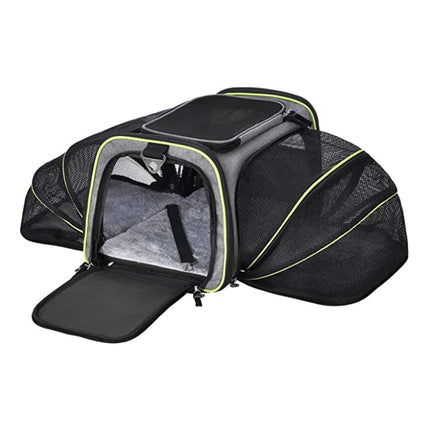 Airline Approved Expandable Pet Carrier for Cats & Dogs – Foldable Soft-Sided Travel Bag with Reflective Strips