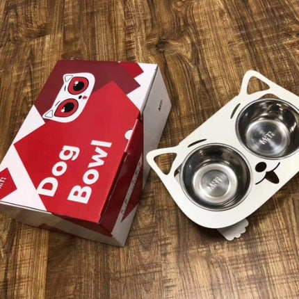 Anti-Spill Elevated Cat & Dog Feeding Bowl | Stainless Steel Tilted Food & Water Bowl