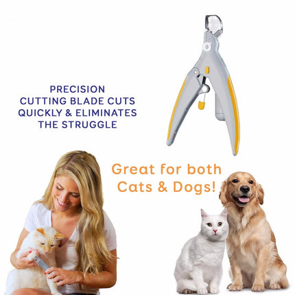 LED Pet Nail Trimmer Clipper with Magnifying Glass for Dogs & Cats – Precision Grooming Tool