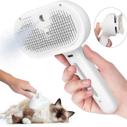 Pet Spray Hair Comb with One-Click Hair Removal – Water Mist Grooming & Massage Brush