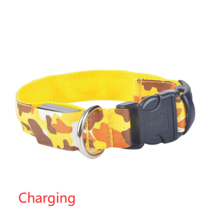 Camouflage LED Luminous Dog Collar – Night Safety Flashing Pet Collar with Adjustable Light Modes