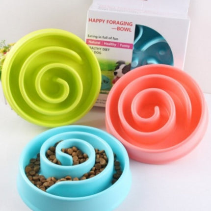 Anti-Choke Dog Bowl Slow Feeder Plastic Pet Bowl Healthy Eating Dish