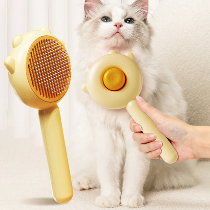 Cat & Dog Massage Grooming Comb – Stainless Steel Hair Removal Brush with Rounded Pins
