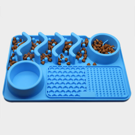 Dog Silicone Licking Pad & Slow Feeder Mat – Multifunctional Pet Lick Mat Food Bowl