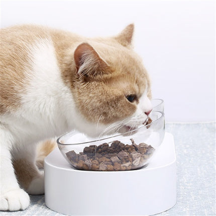 15° Adjustable Cat Bowl with Transparent PC Dish – Single or Double Feeding Bowl for Cats