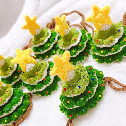 Pet Christmas Handmade Woolen Hat – Cute Christmas Tree Knit Hat for Cats & Small Dogs