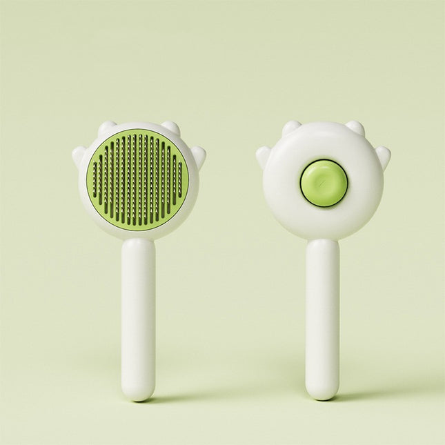 Cat & Dog Massage Grooming Comb – Stainless Steel Hair Removal Brush with Rounded Pins