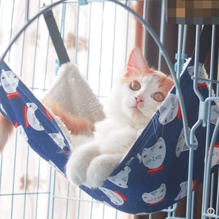 Double-Sided Lambskin Cat Hammock Hanging Bed – Warm Cage & Chair Mount Cat Swing for All Seasons